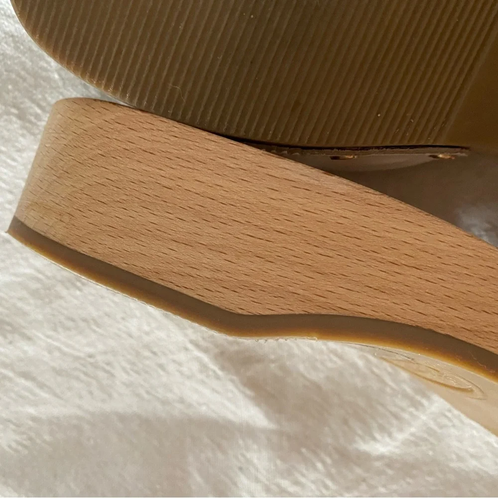 70’s Nostalgia Dr. Scholl's Original Collection White Leather Clogs - Picture 6 of 8